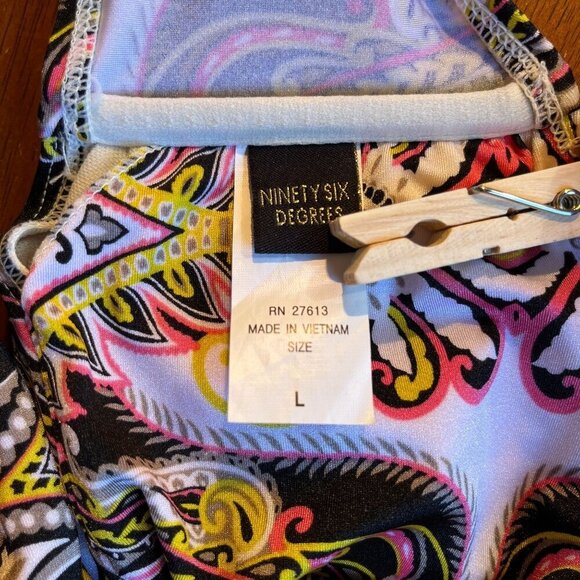 Ninety Six Degrees Bandeau Bikini Womens L/XL Gypsy Paisley Tassel Bohemian Boho - Picture 7 of 16